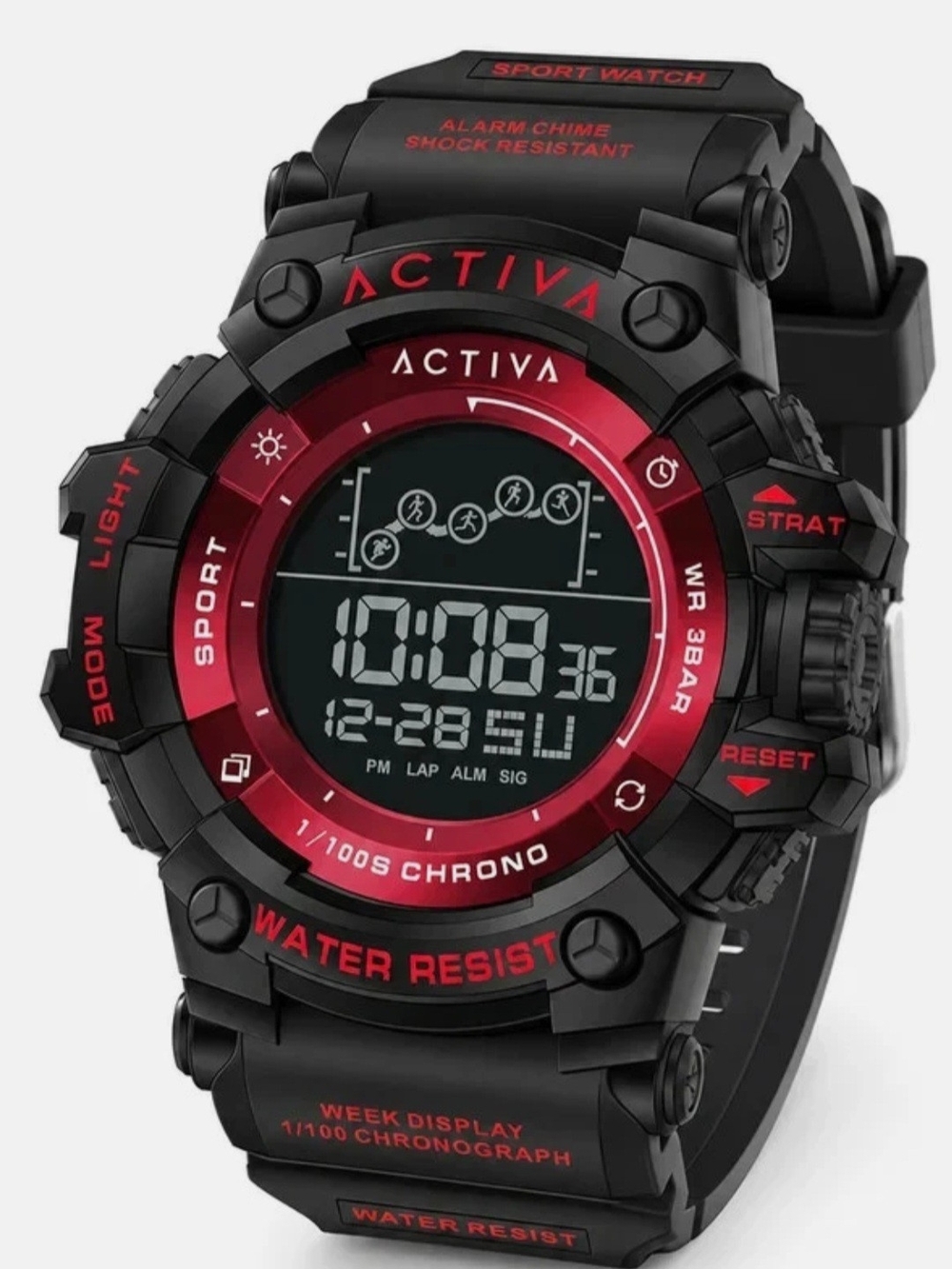 Activa Summit X Black and Red  Digital Sport Watch